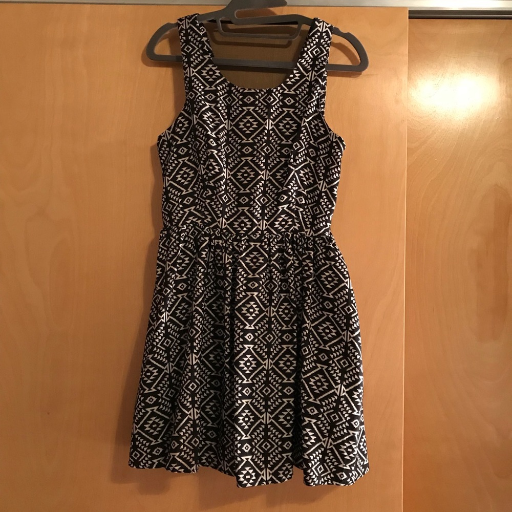 Tribal skater dress with mesh back